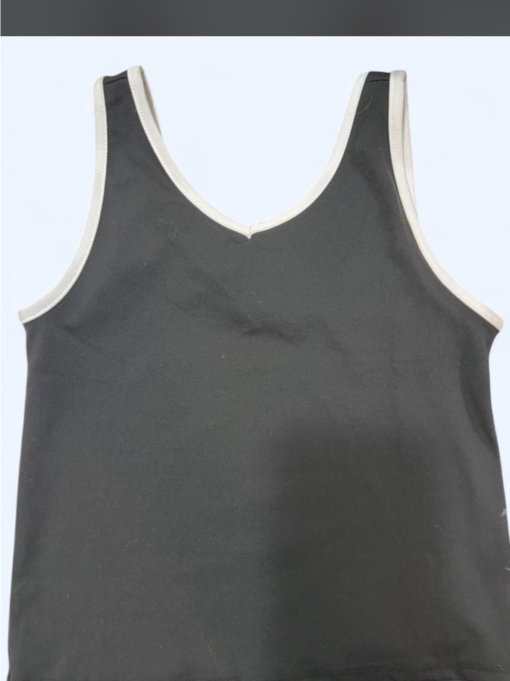 Black Tank Top with White Trim - Kids